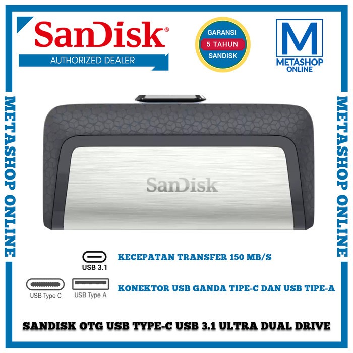 Jual Sandisk OTG USB Type-C USB 3.1 Ultra Dual Drive Flash Disk Storage ...
