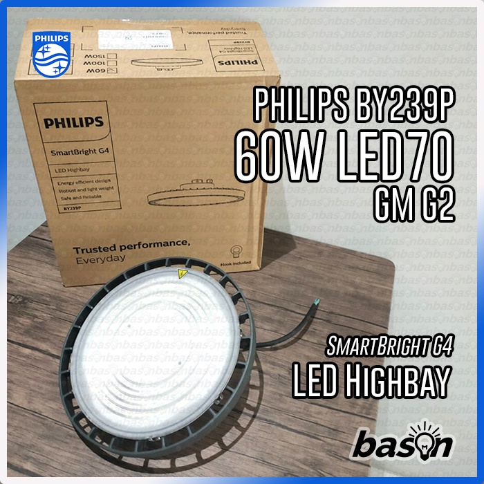 Jual PHILIPS BY239P 60W 7000lm - SmartBright Highbay G4 IP65 IK06 ...