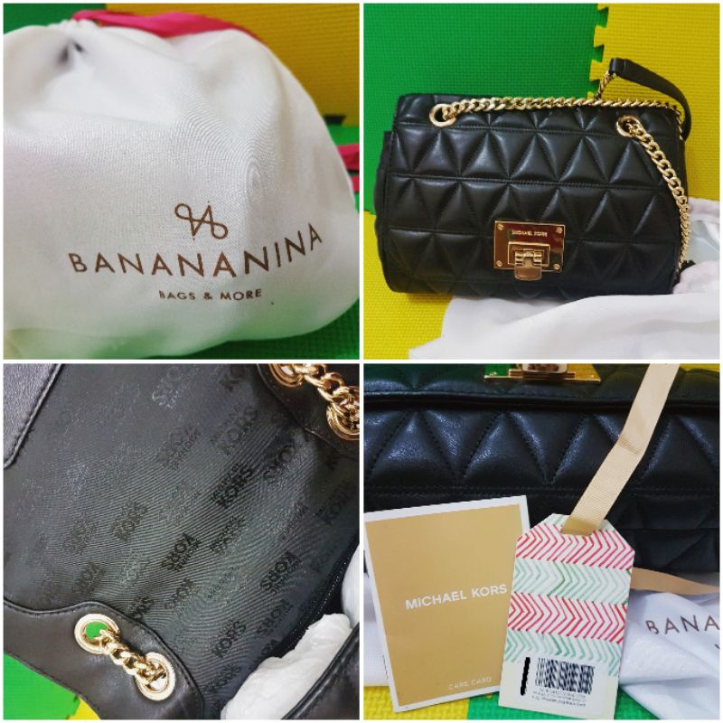 ForSale Preloved Bag Tas Michael Kors Vivianne Leather Authentic Original Banananina Black Super Like a New