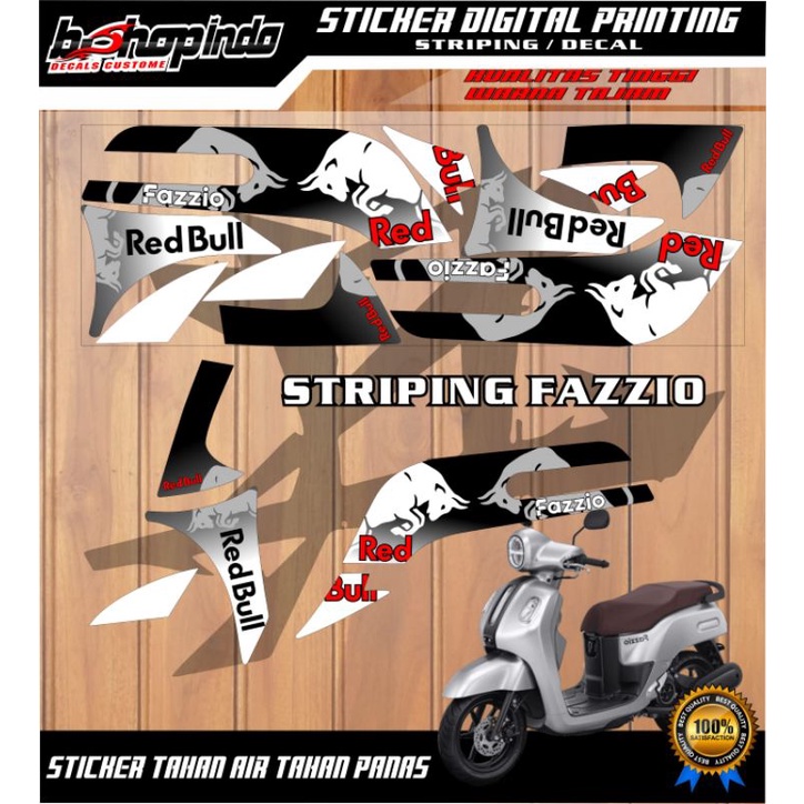 Jual Stiker Yamaha Fazzio striping motif redbul varian warna keren ...
