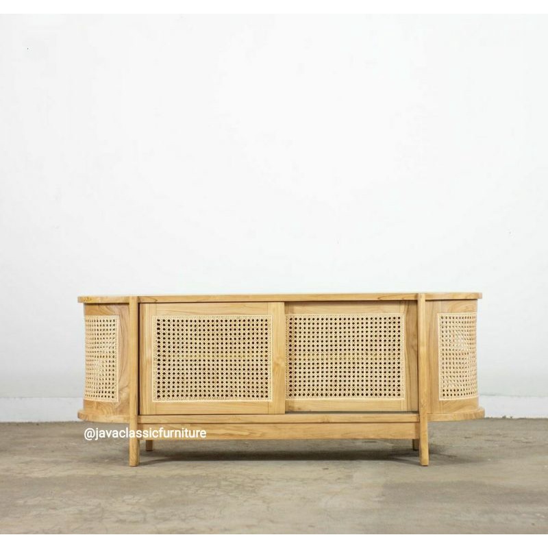 Jual BUFET ROTAN KAYU JATI TV RETRO MINIMALIS SCANDINAVIA