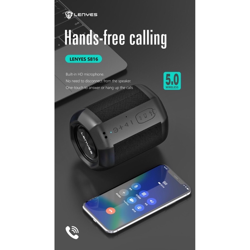 Jual Speaker Lenyes S816 Bluetooth Waterproof ipx6 bass 5.0 | Shopee ...