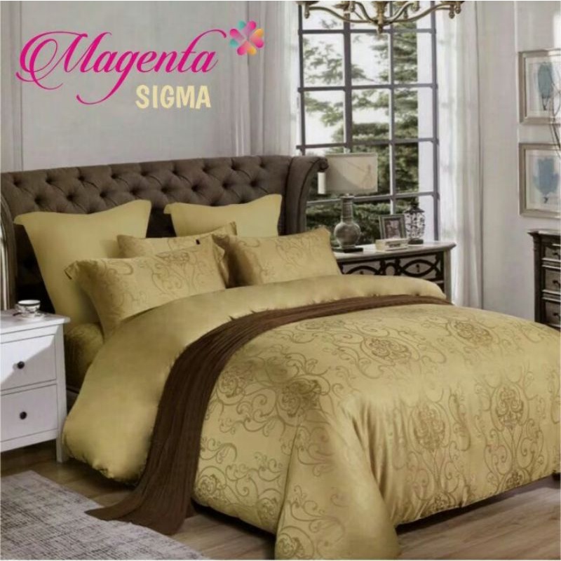 Jual BEDCOVER SET SPREI KATUN LOKAL MOTIF TERBARU SIGMA MAGENTA ...