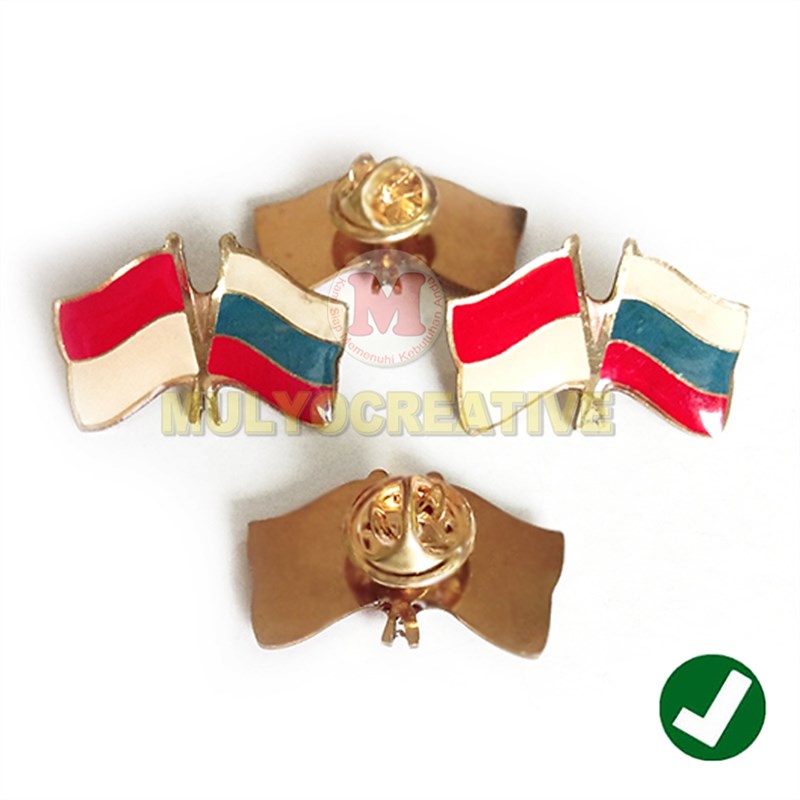 Jual Flag Pin Murah Pin Bendera Persahabatan Fiber Rusia Dan Indonesia Shopee Indonesia