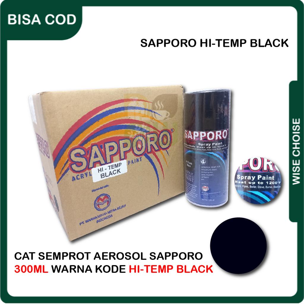 Jual Sapporo Black Hi-Temp Cat Semprot Saporo Hitam Anti Tahan Panas ...