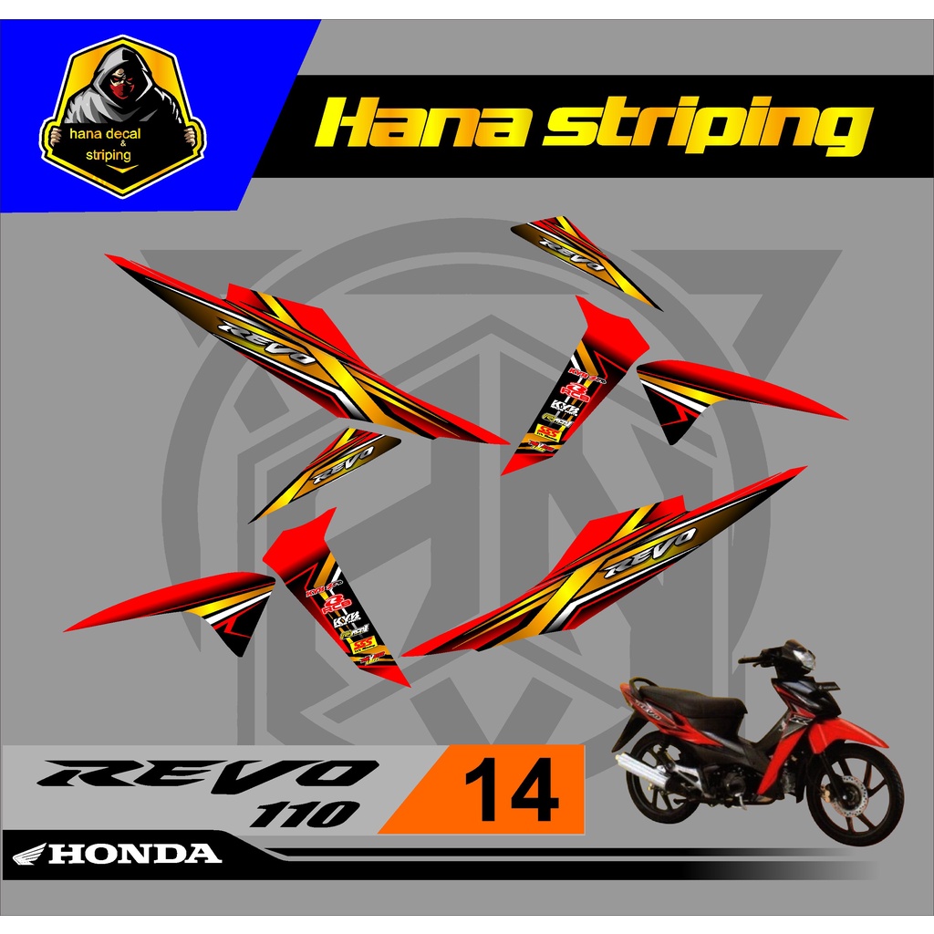 Jual Sticker Striping Honda Revo 110 Stiker Lis Semifull Variasi