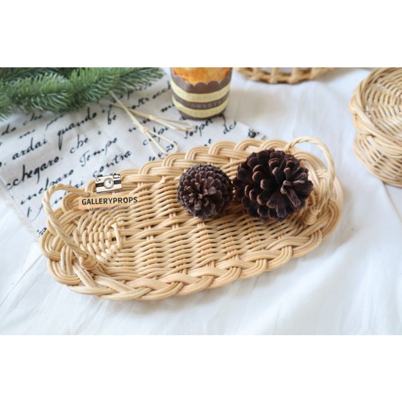 Jual tray rotan oval estetik fotografi | Shopee Indonesia