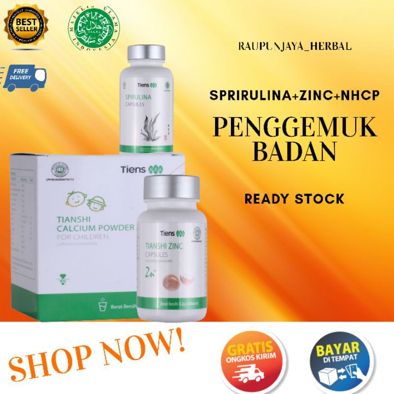 Jual (COD)Tiens / Tienshi PAKET PENGGEMUK BADAN GOLD | Zinc Spirulina