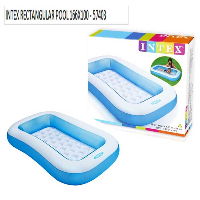 Jual KOLAM RENANG INTEX RECTANGULAR POOL 166X100 - 57403 PERLENGKAPAN ...