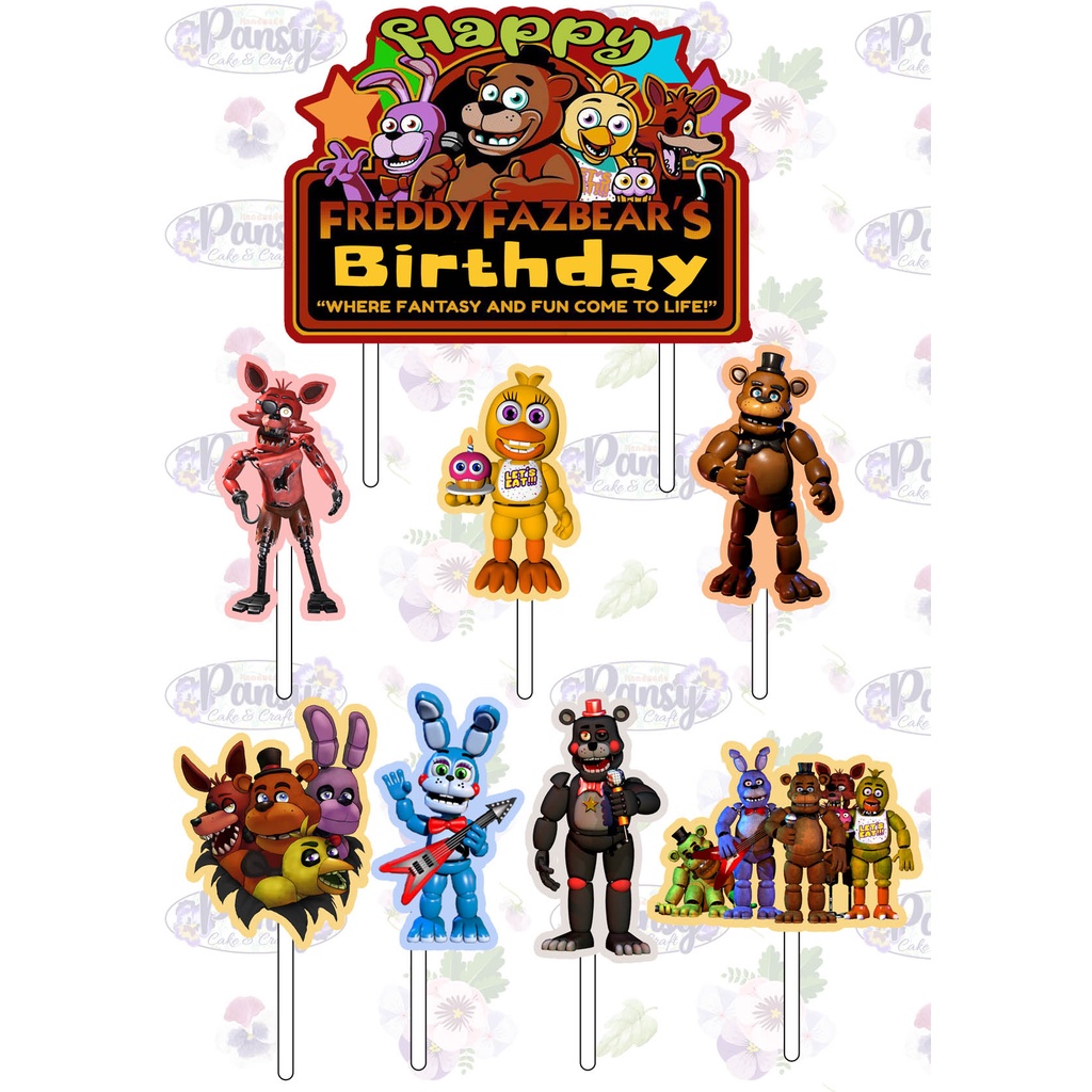 FNAF Five Nights at Freddy's Cupcake Toppers Indonesia