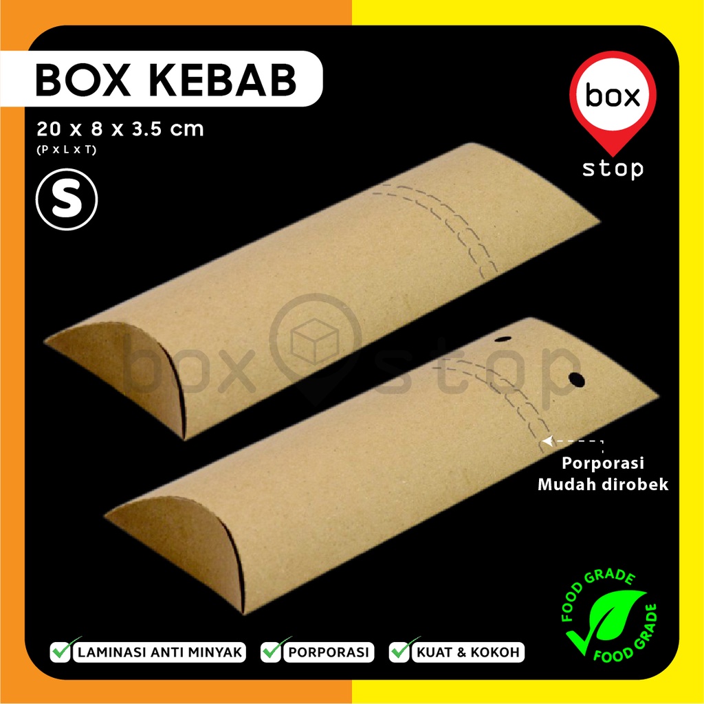 Jual Box Kebab - Dus Kebab - Kotak Kebab KRAFT COKLAT - S (50 pcs ...