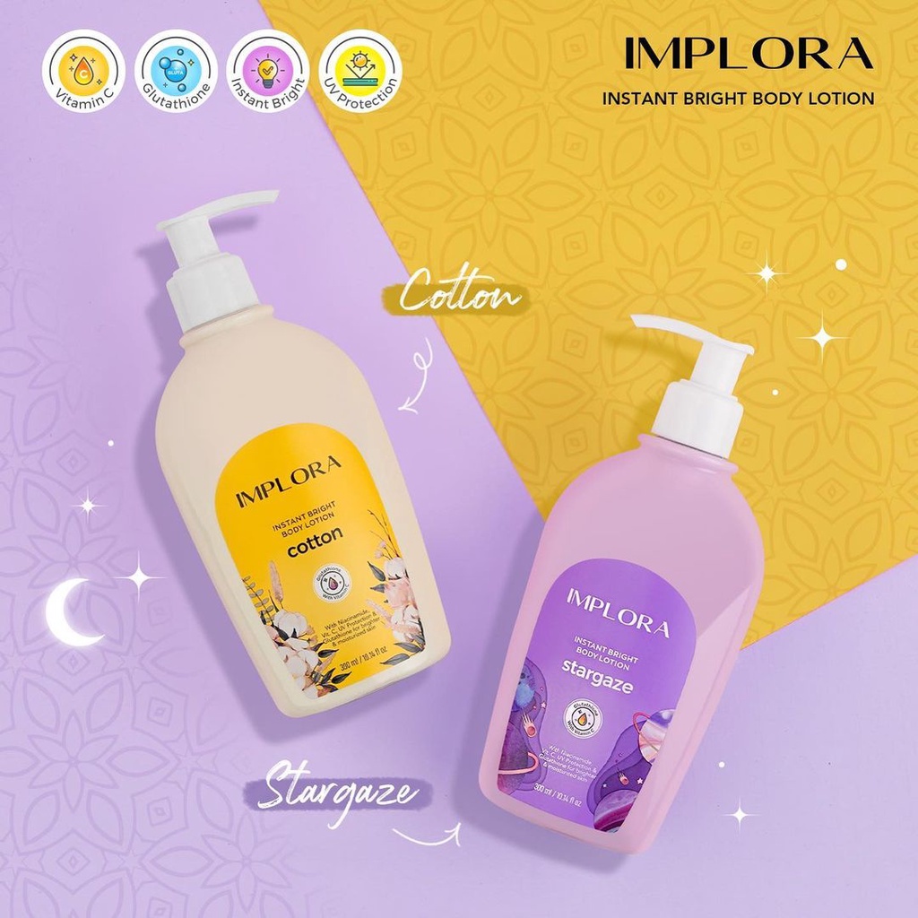 Jual IMPLORA Instant Bright Body Lotion 300ml BodyLotion Hand Body ...