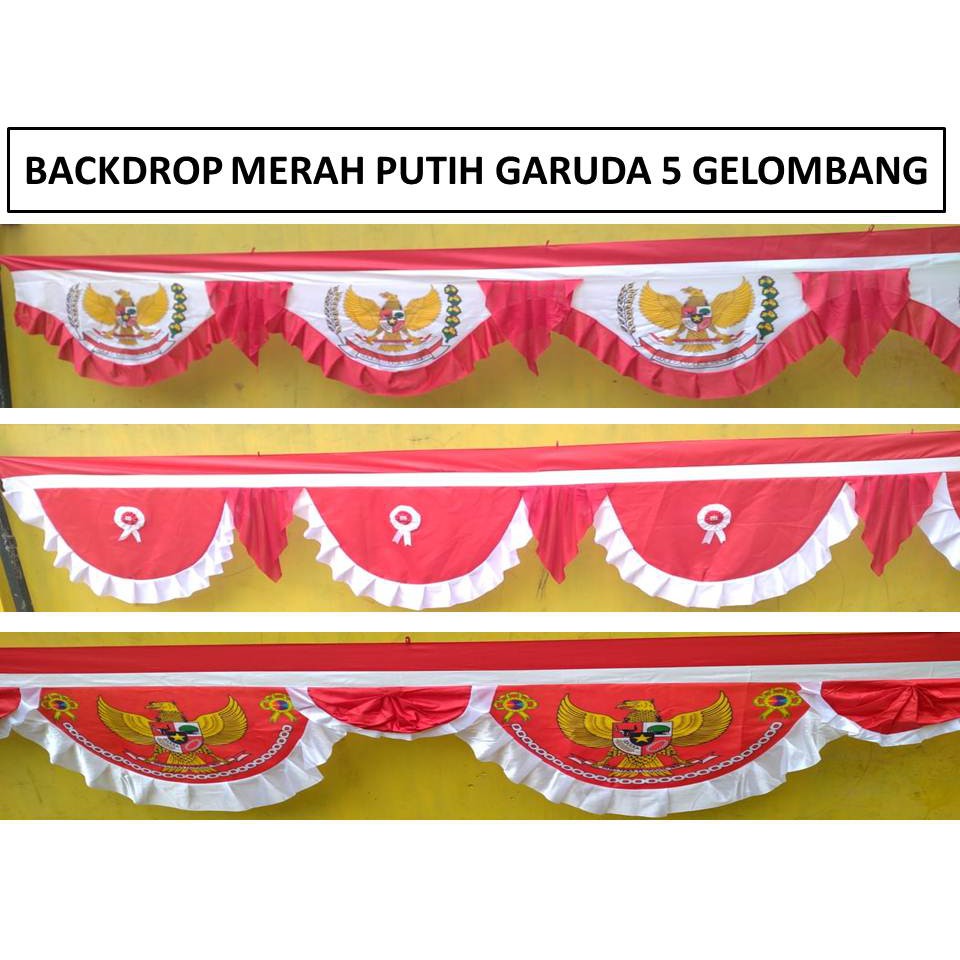 Jual Backdrop Bendera Merah Putih Umbul Umbul Garuda 10 5 Gelombang Dekorasi Agustusan