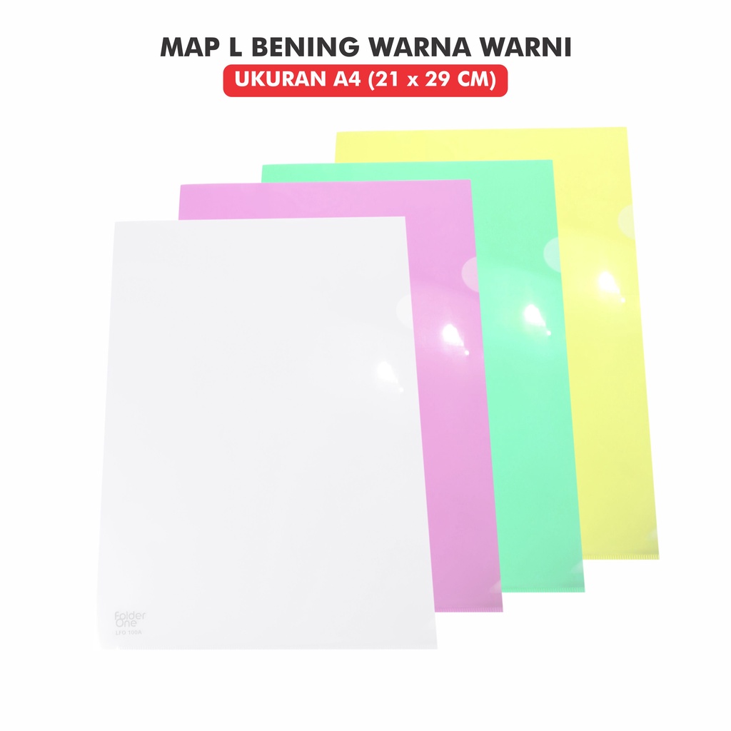 Jual Map Plastik Bening Folder One Seri LFO 100A Berwarna Ukuran A4 ...