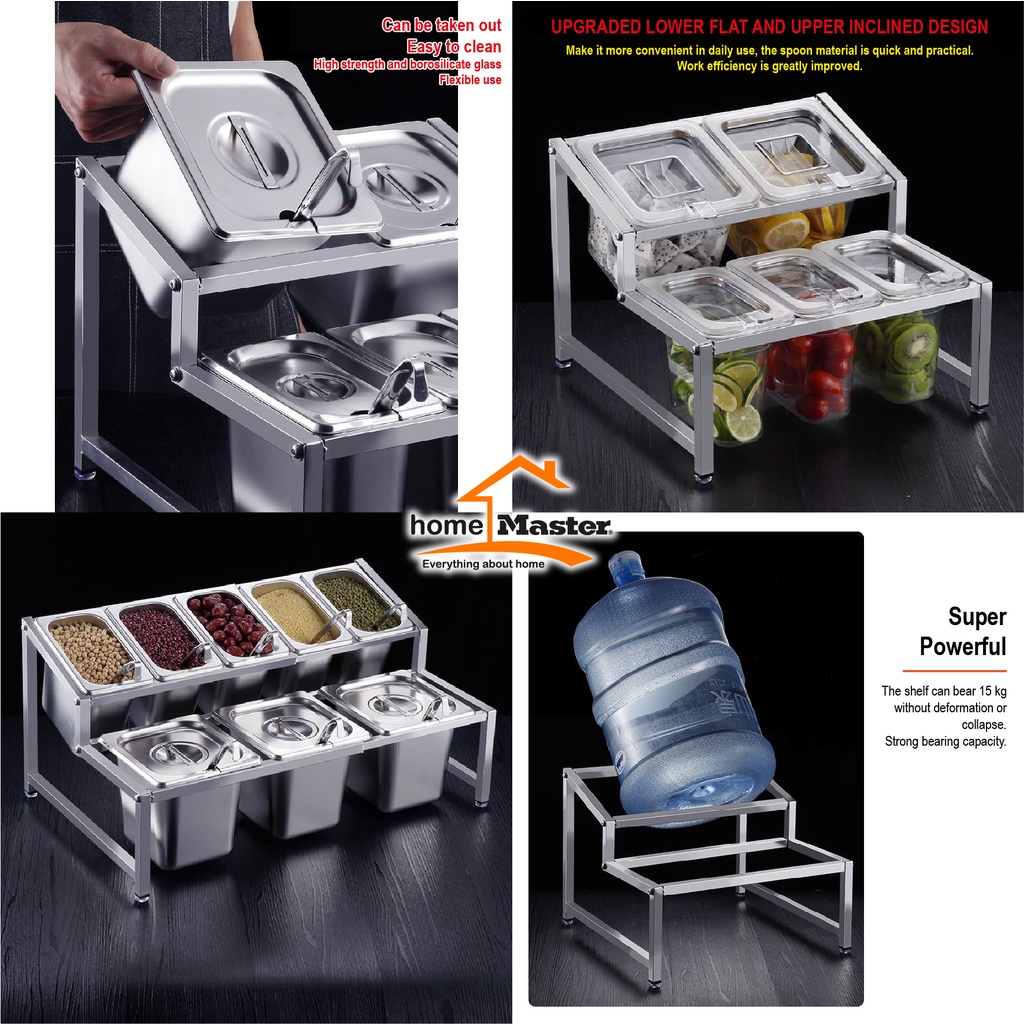 Jual HomeMaster Rak/Rack Gastronorm/Food Pan Bumbu/Saos/Saus/Condiment ...