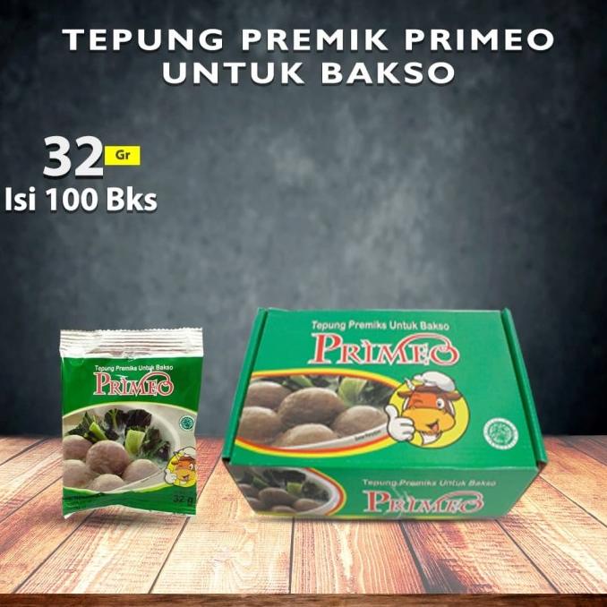 Jual Tepung Bakso Tepung Pengenyal Bakso Primeo 32 Gr Isi 100 Pcs