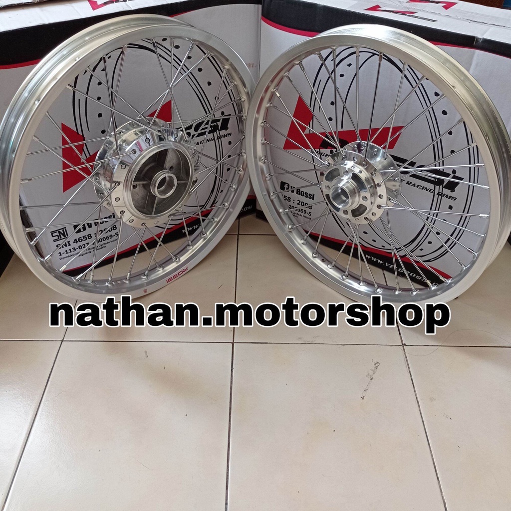 Jual Velg Rossi RX king 140*160-17 full Set depan belakang Silver ...