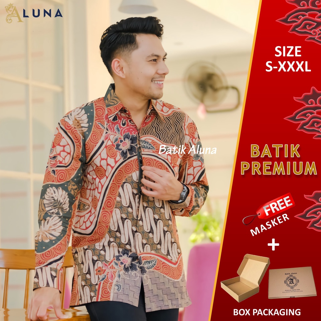 Jual KEMEJA BATIK PRIA PREMIUM LENGAN PANJANG REGULAR BATIK ALUNA PCW ...