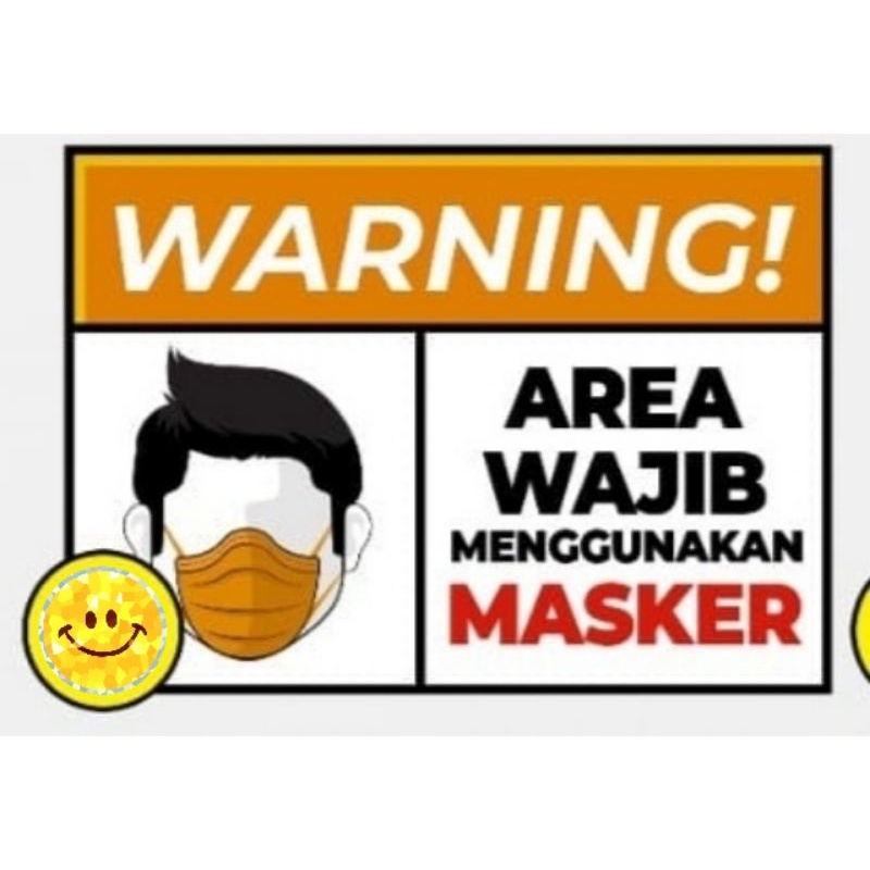 Jual Sticker Pintu Wajib Masker Dan Stiker Lantai Social Distancing ...