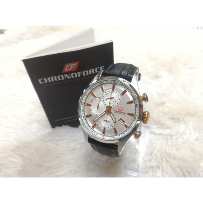 Jual Chronoforce Jam Tangan Pria Strap Kulit CF 5239 Original | Shopee ...
