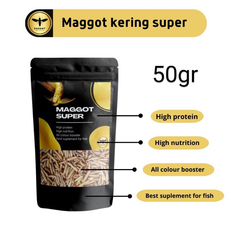 Jual Protefeed Magot Bsf Kering Maggot Bsf Kering Super Pakan Ikan Hias Terbaik Kemasan