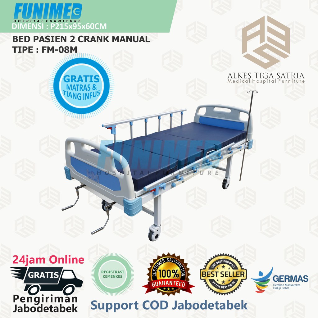 Jual Tempat Tidur Pasien Hospital Bed Pasien Ranjang Pasien Rumah ...