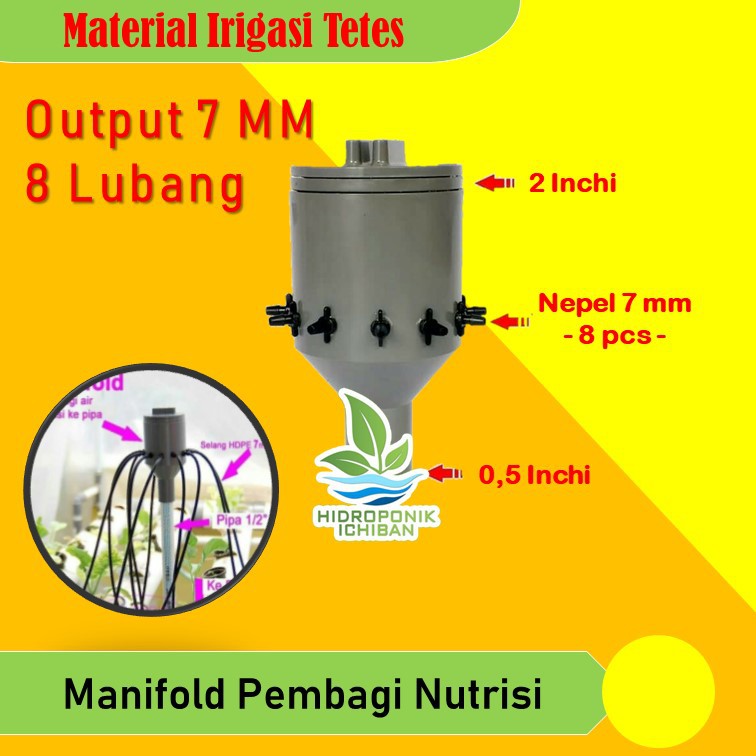 Jual Manifold Manifol 8 Nepel 7 Mm Alat Pembagi Air Nutrisi Hidroponik