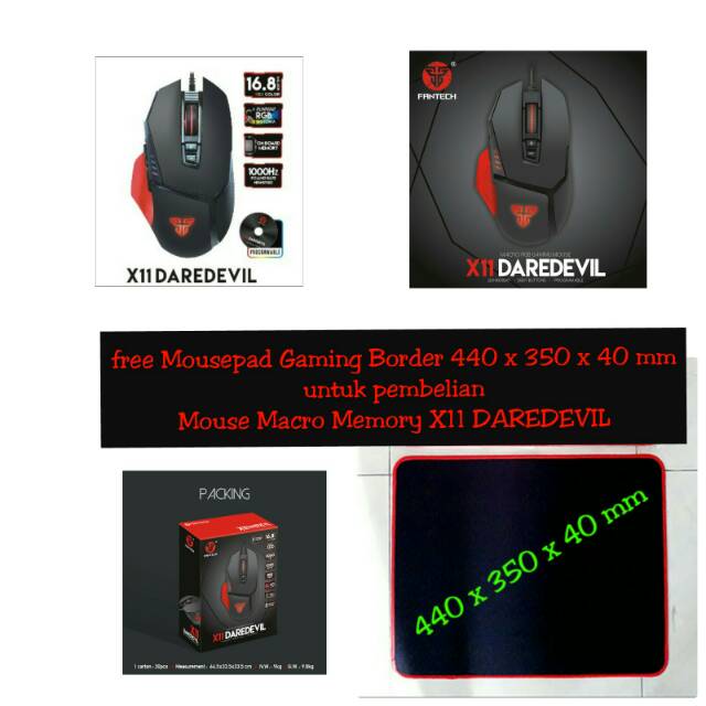 Jual Mouse Gaming Fantech X11 DAREDEVIL Macro Memory | Shopee Indonesia