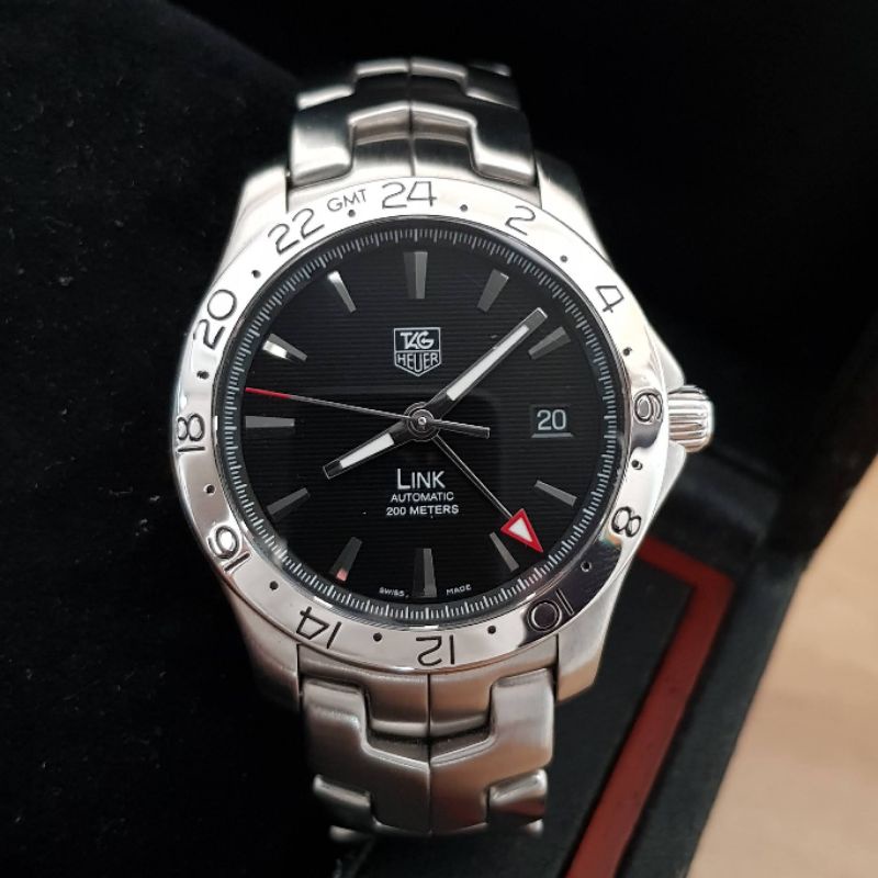 Tag heuer link gmt automatic hot sale