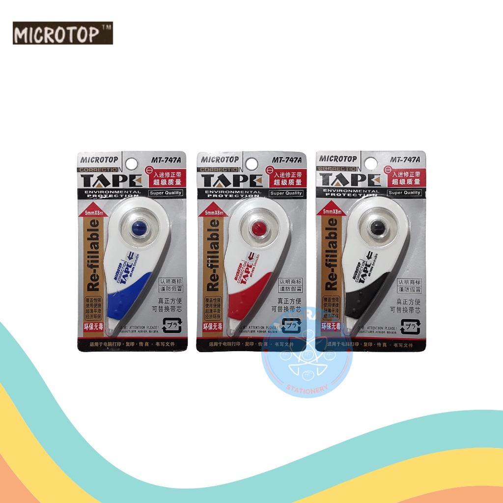 Jual CORRECTION TAPE MICROTOP MT-747A (1 PCS) | Shopee Indonesia
