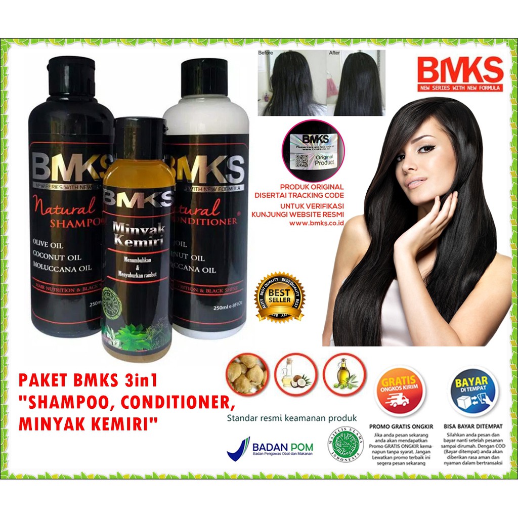[COD] PAKET BMKS KEMIRI 3in1 | SHAMPO+KONDISIONER+MINYAK KEMIRI | PENYUBUR RAMBUT SHAMPO RAMBUT RONTOK PENUMBUH RAMBUT BOTAK MEMANJANGKAN RAMBUT HANYA DALAM 1 MINGGU BMKS KEMIRI ALAMI AMAN BPOM 100% BARCODE TRACKING RESMI ORIGINAL 100%