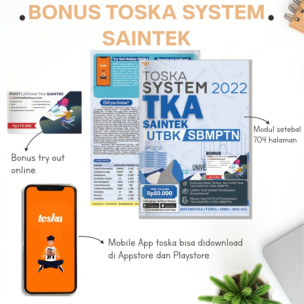 Jual Bebas Toska System Buku UTBK SBMPTN TKA Saintek Soshum 2022 Shopee Indonesia