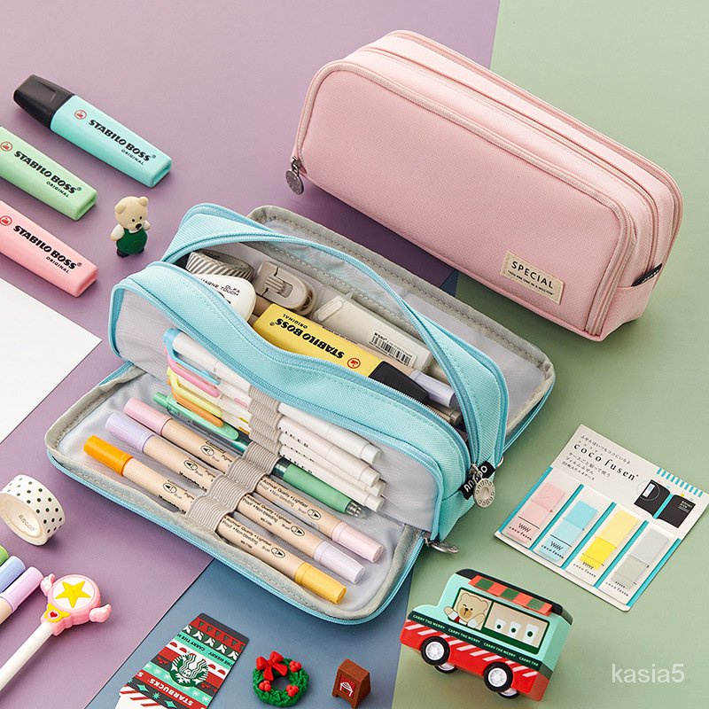 Jual Angoo Double Sided Pen Bag Pencil Case Special Macaron Color Dual ...
