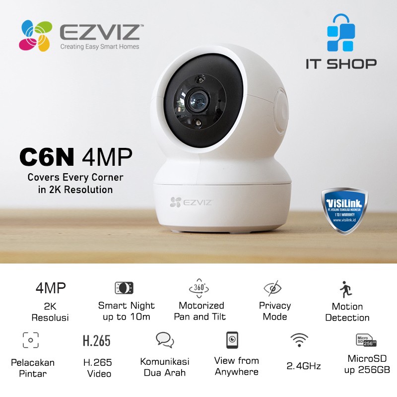 Jual EZVIZ C6N Smart Wi-Fi Pan & Tilt Camera - 4MP | Shopee Indonesia