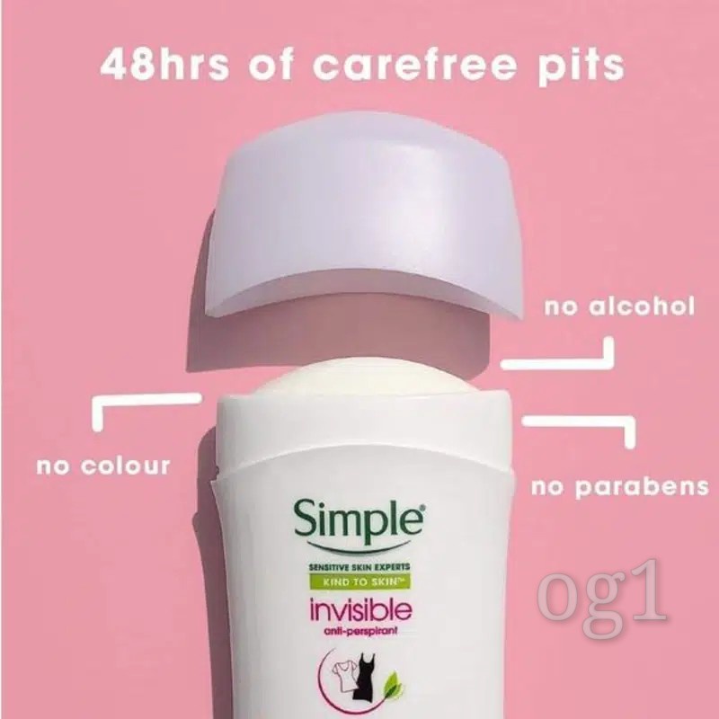Jual Simple Deodorant Stick Anti-Perspirant Invisible Vanilla Peach ...