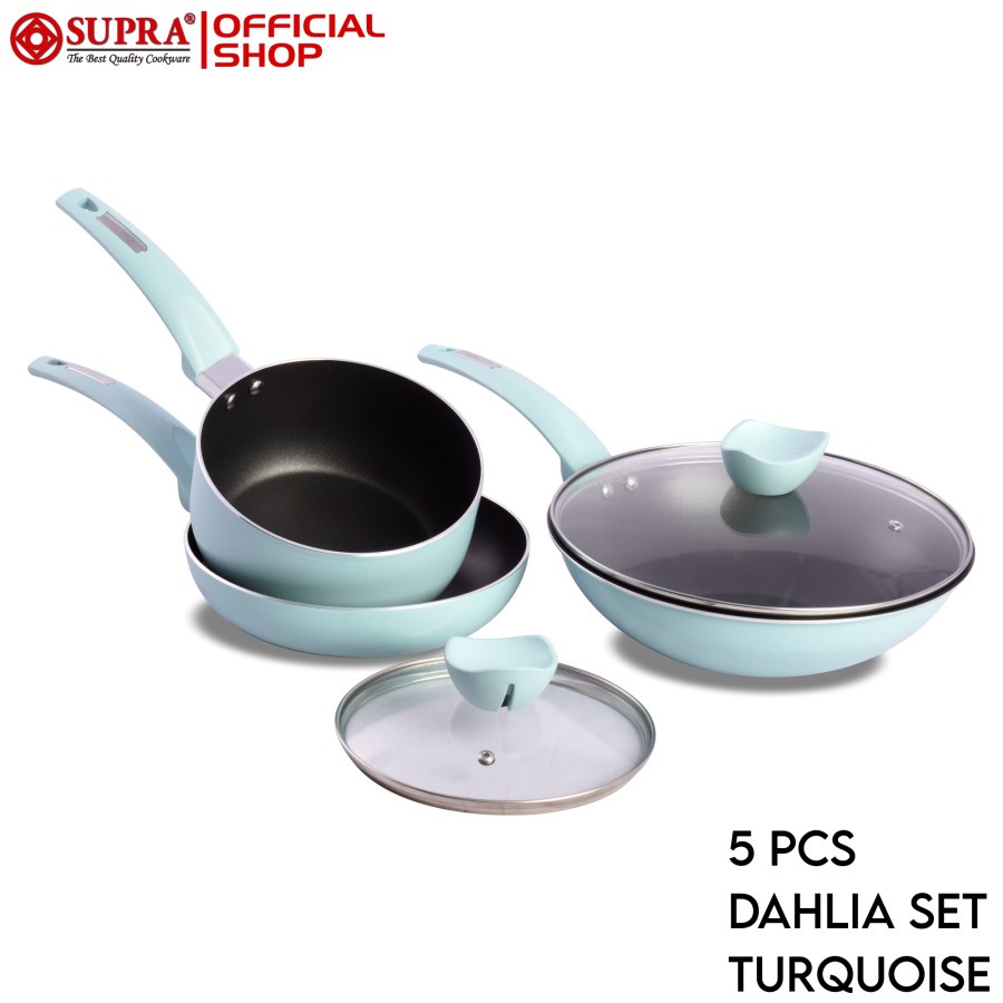 Jual Supra 5pcs DAHLIA Cookware Set / PANCI SET TEFLON ANTI LENGKET ...