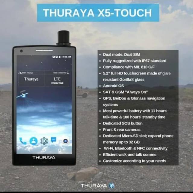 Jual SATELIT TELEPON ANDROID PERTAMA THURAYA X5 TOUCH SCREEN INCL ...