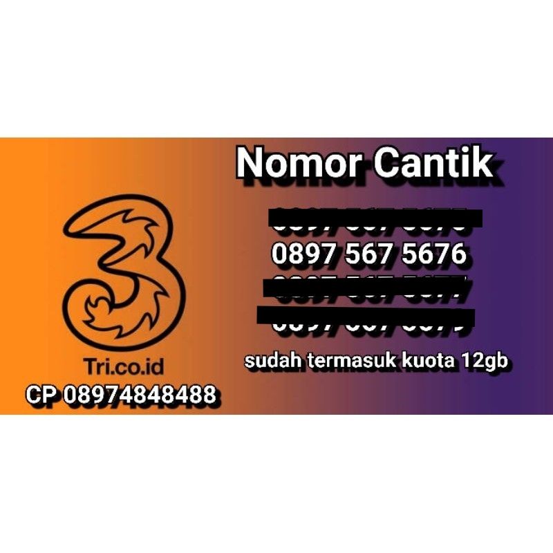 Jual Nomor Cantik Tri | Shopee Indonesia