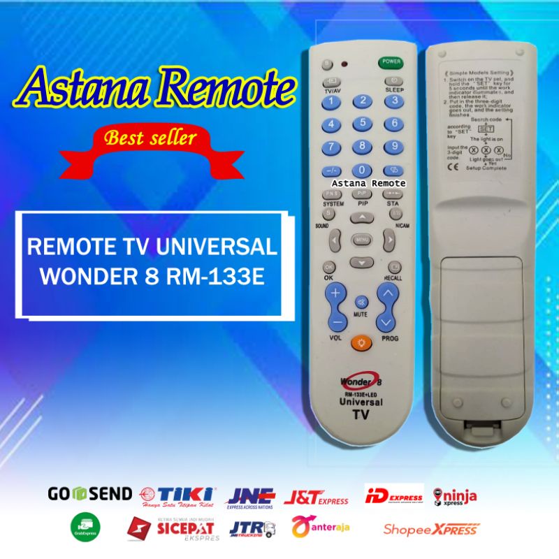 Jual REMOTE WONDER 8 UNIVERSAL RM 133E | Shopee Indonesia