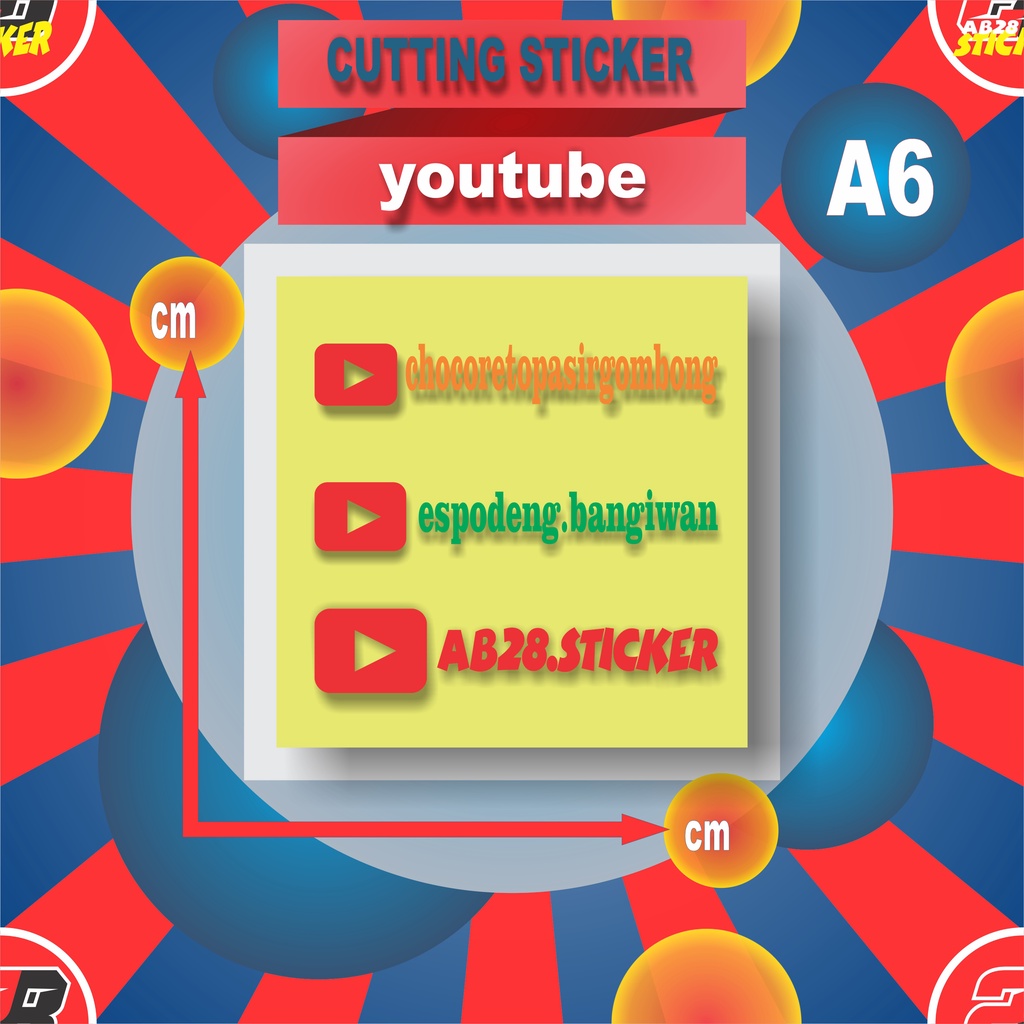 Jual STIKER CUTTING CUTING STICKER NAMA CUSTOM LOGO AKUN YOUTUBE gading ...