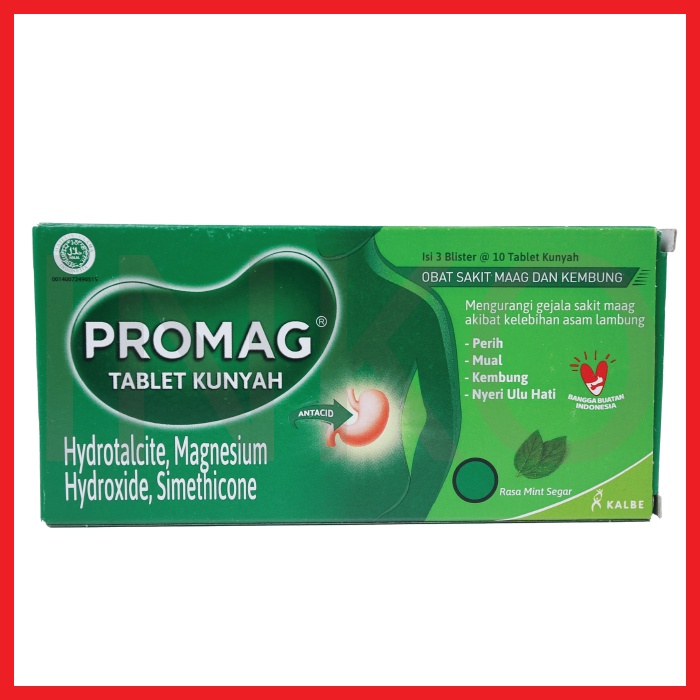 Jual PROMAG TABLET KUNYAH OBAT SAKIT MAAG DAN KEMBUNG 3X10TABLET ...