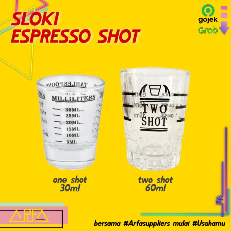 Jual Gelas Espresso Sloki Ukur Kaca One Shot Dan Two Shot Shopee Indonesia 0684