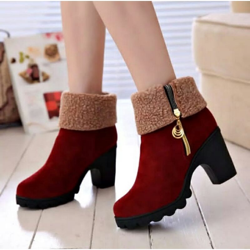 Winter Boots Heels And Boots Shoes Promo PINKEY Sepatu Boots Panjang Wanita  Boots Winter Overknee