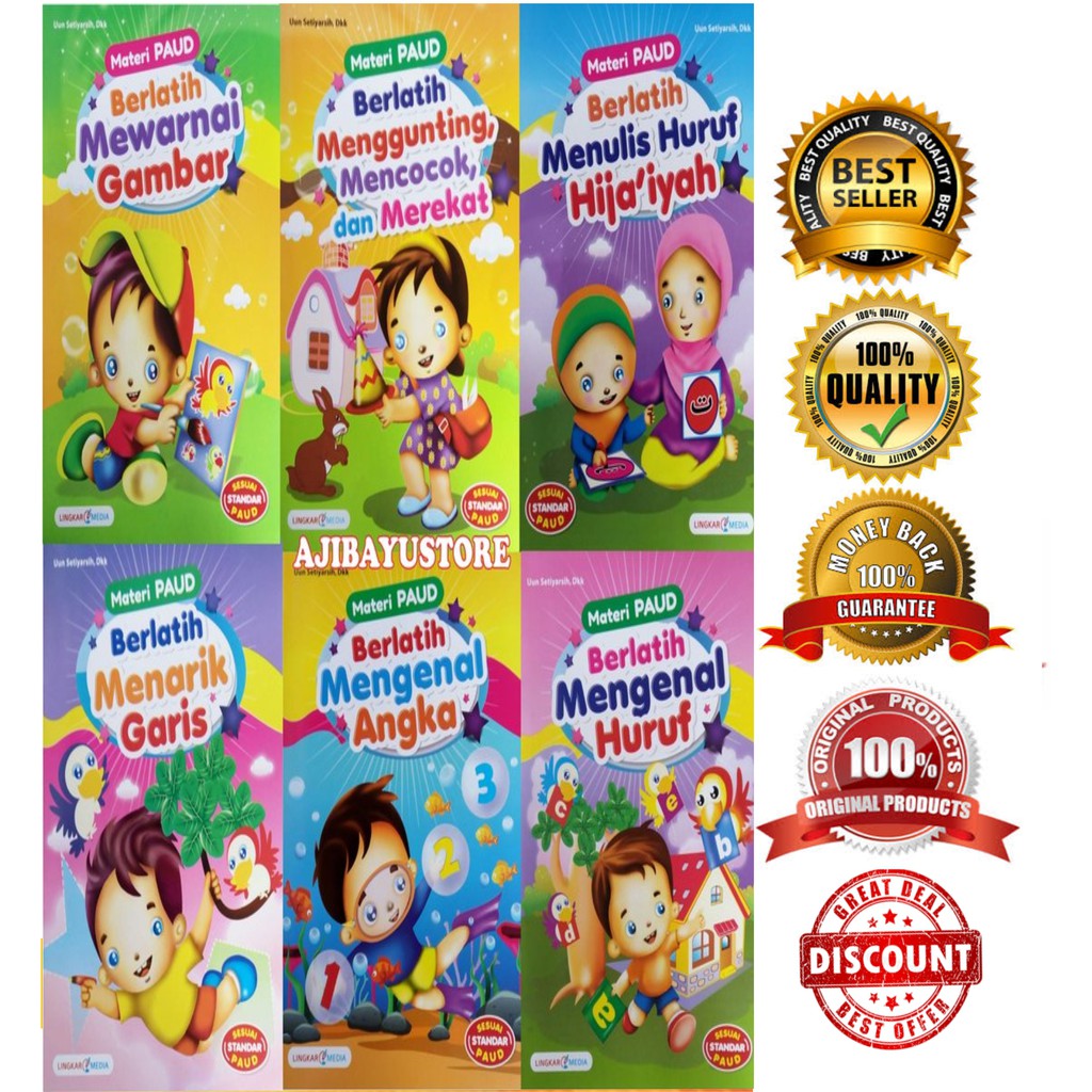 Jual Buku Materi PAUD Lengkap 1 Paket Set Isi 6 Buku Sesuai Standar ...