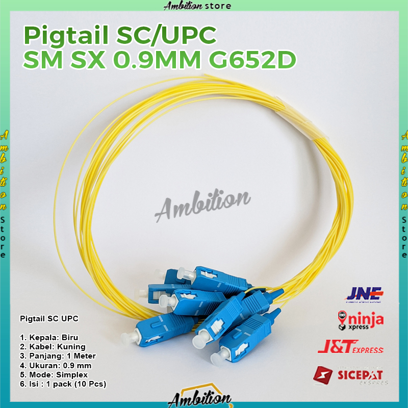Jual [Bisa Bayar Ditempat] Fiber Pigtail SC/UPC 0.9mm SM 1.5 Meter ...