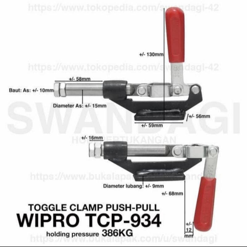 Jual Heboh Toggle Clamp Wipro Tcp Heavy Duty Toggle Clamp Push Pull Kg Shopee Indonesia