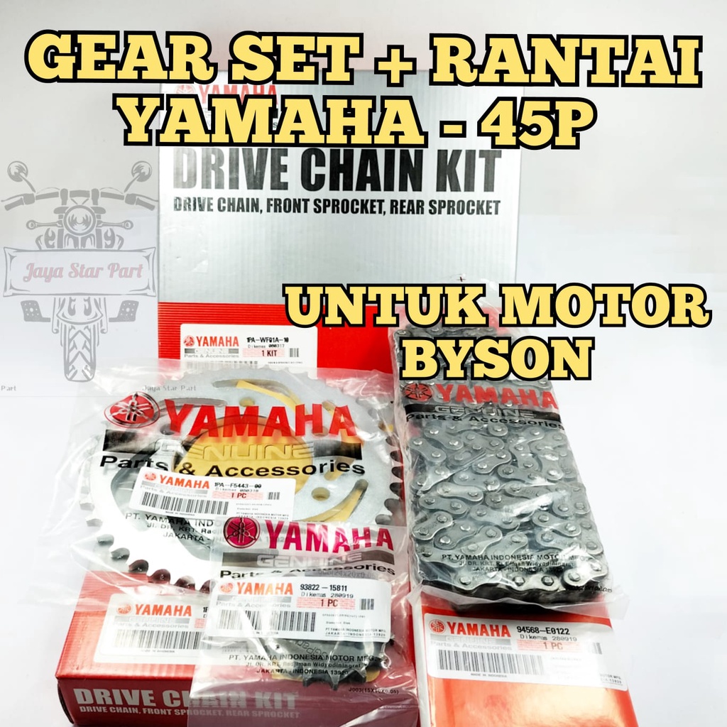 Jual (GROSIR) ORI GEAR SET YAMAHA 45P BYSON ASLI ORIGINAL YAMAHA 100