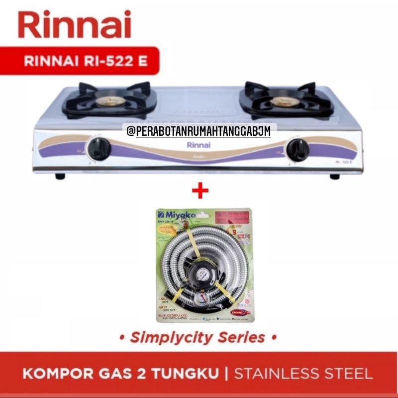 Jual Kompor Gas Tungku Rinnai Stainless Ri E Paket Kompor Gas Rinnai Tungku Ri E