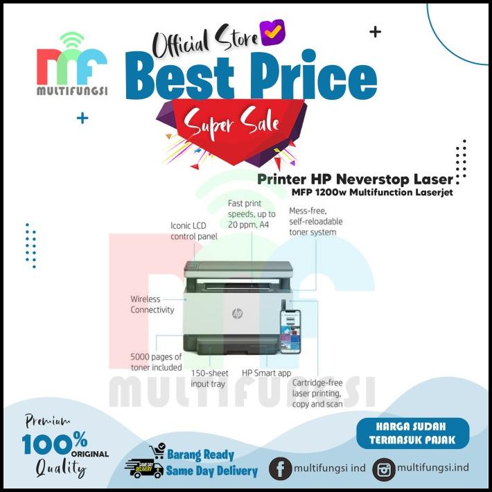 Jual Printer Hp Neverstop Laser Mfp 1200W / Multifunction Laserjet 1200