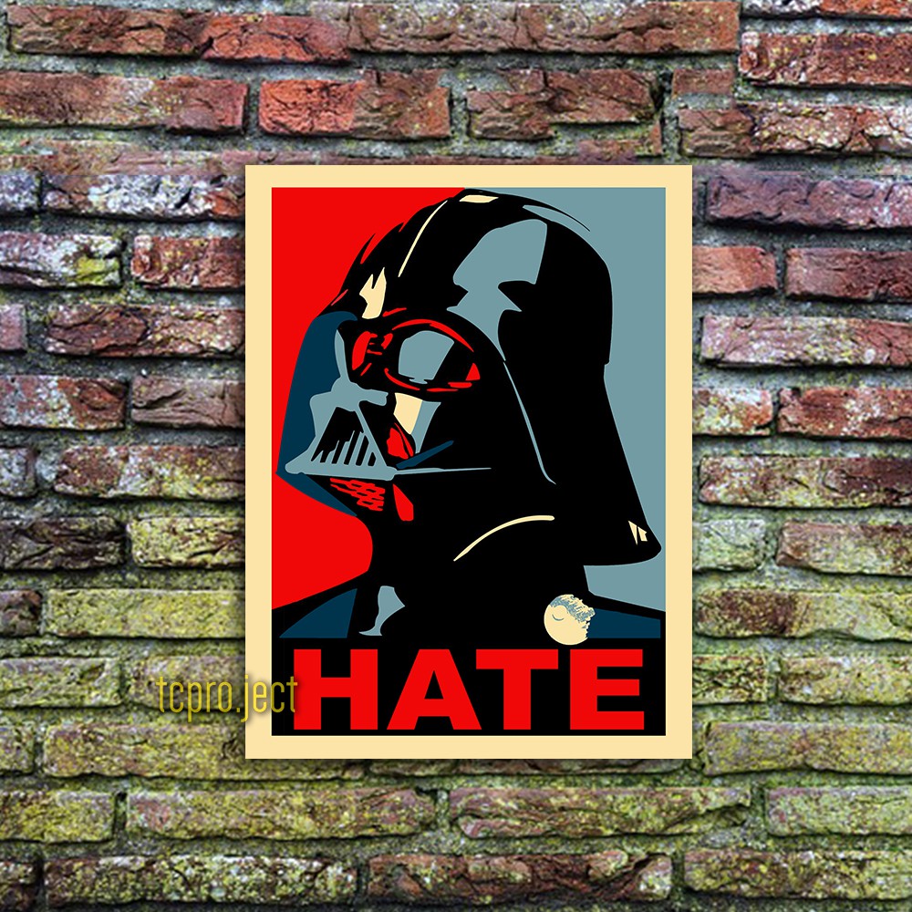 Jual DARTH VADER STAR WARS HATE POSTER DEKORASI HIASAN DINDING